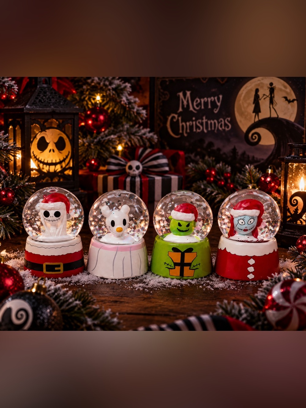 Nightmare Before Christmas Mini Snow Globes Set of 4